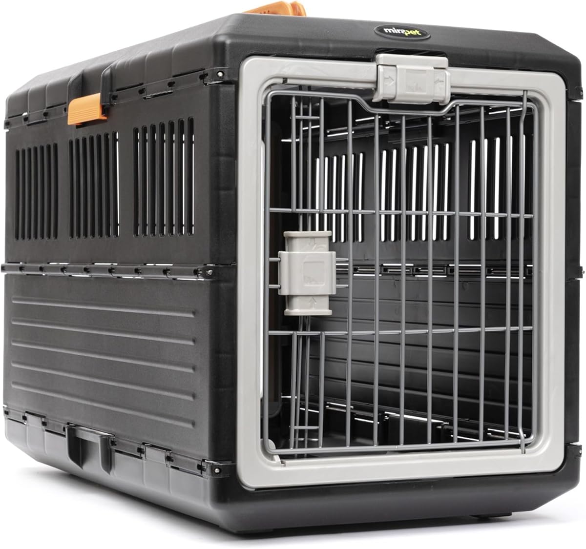 USA Pet Carrier & Crate - Premium Collapsible Design for Cats and Dogs - Portable Kennel for Small Pets - Indoor/Outdoor (Medium Model A (26'')), Dark Gray