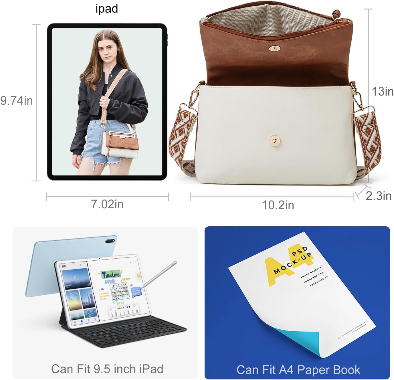 Crossbody Purse for Women Small Crossbody Bags Trendy Vegan Leather with Adjustable Shoulder Straps Gift for Mother Wife Mom - Image 4