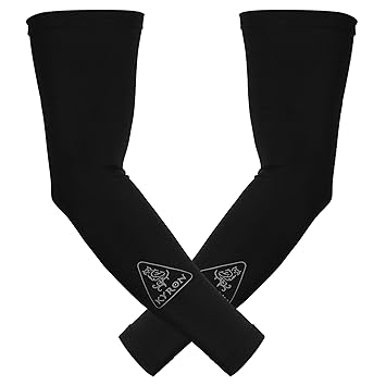 Kyron Fashions Aqua-X Let's Slim Uv Protection Driving and Sports Arm Sleeves Protect From Dust, Pollution, Sunburn (Black)