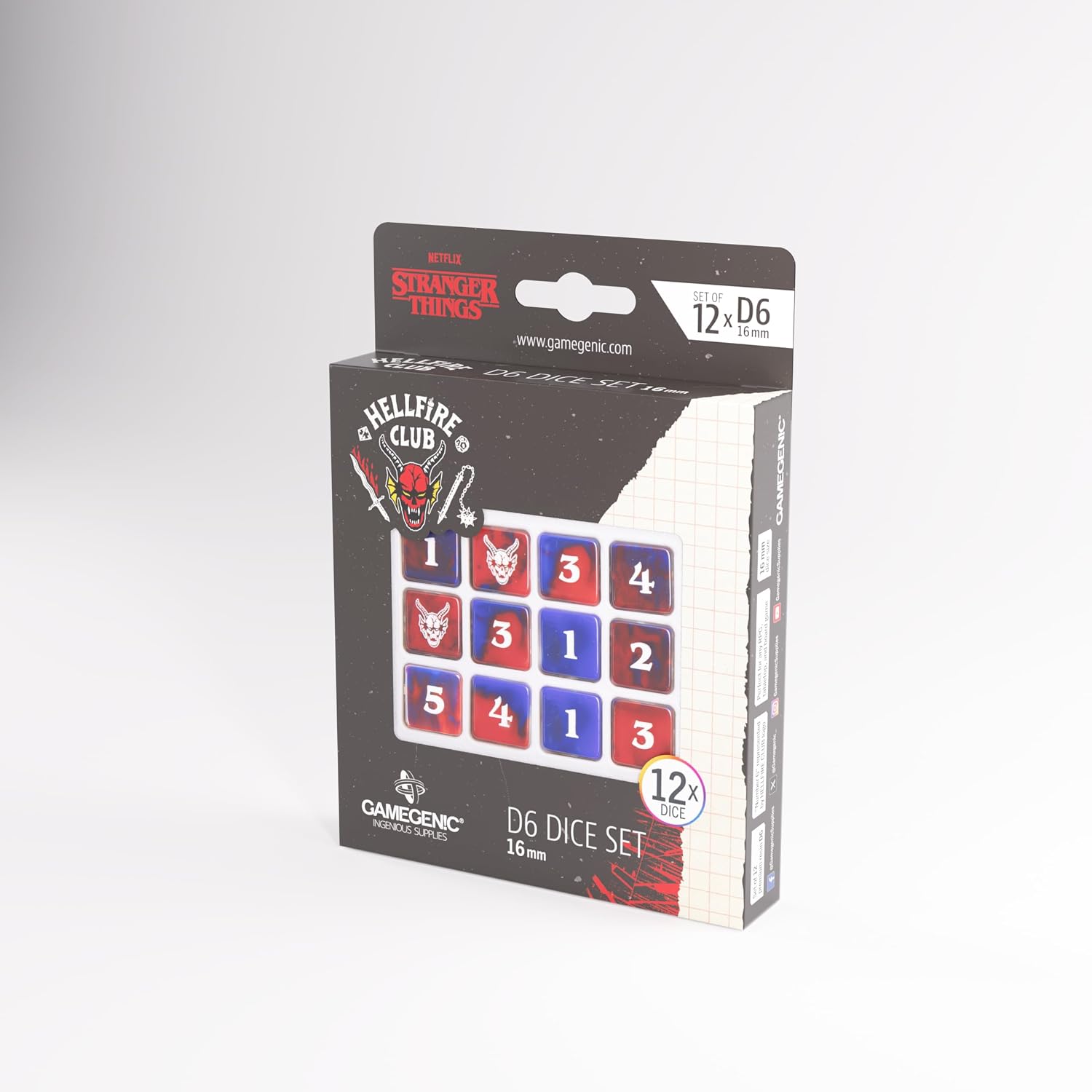 Stranger Things - Hellfire Club Hellfire Club D6 Dice Set (12x) – 16mm