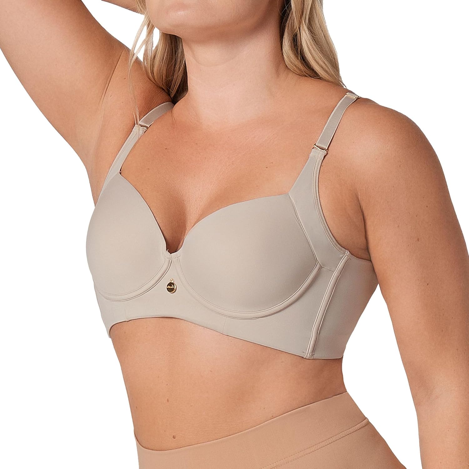 Leonisa High Profile – Back Smoothing Bras for Women, Full Coverage Underwire Bra, Adjustable Hook & Eye Closure