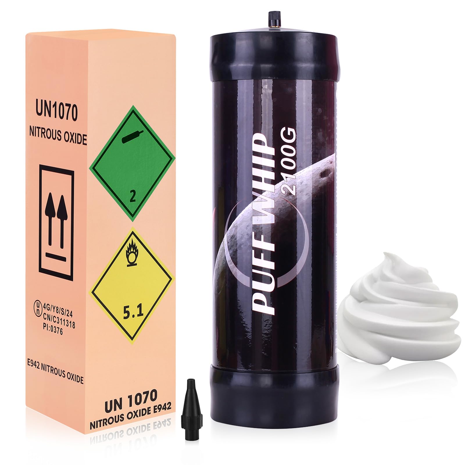 LJRHYEH 3.3L Nitrous Oxide Tank 2100G Whipped Cream Charger 1-Pack