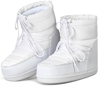 QLR Women's Winter Snow Boots: Anti-Slip Ankle Booties with Thick Warm Lining, Lace-Up Outdoor Shoes