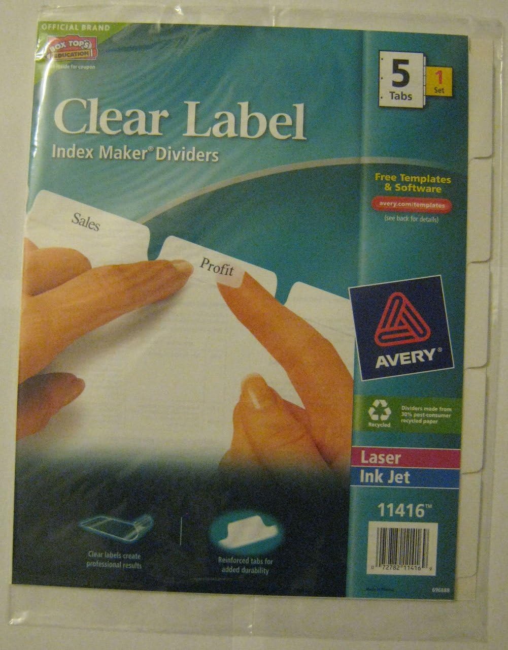 Amazon.com : Avery - Index Maker Clear Label Dividers With 5 Tabs ...
