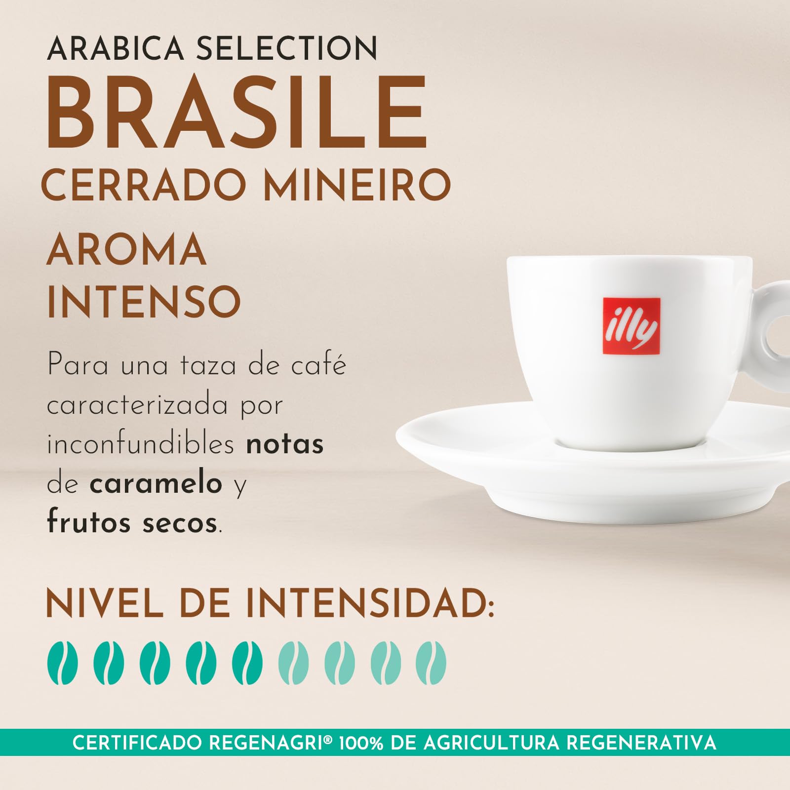 Café en Grano Arabica Selection Brasil Cerrado Mineiro 100% Arabica Notas de Caramelo y Frutos Secos Sabor Intenso 250g