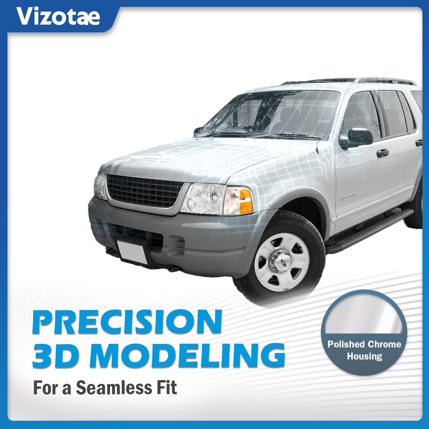 Headlights Assembly for 2002-2005 Ford Explorer (NOT Compatible with Sport and Trac Models), High/Low Beam W/Bulbs, Driver&Passenger Side