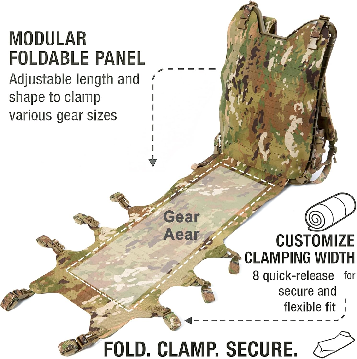 MT Military Load MOLLE Frame with Detachable Laser-Cut Panel – Tactical Game Hauler for Rucking, Hunting & Survival Gear OCP - Image 3