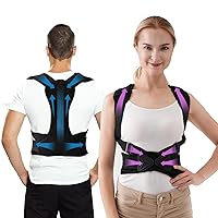 Vista 1 de DARLIS Corrector de postura para mujeres y hombres, soporte ajustable y transpirable para la parte superior de la espalda, corrector de postura