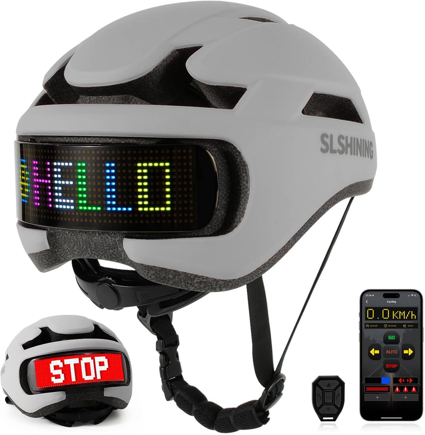 Smart Bike Helmet,Bicycle Helmet for Adults Teens with Personalized LED Lights,DIY Helmet with APP and Remote Control.(Men/Women)