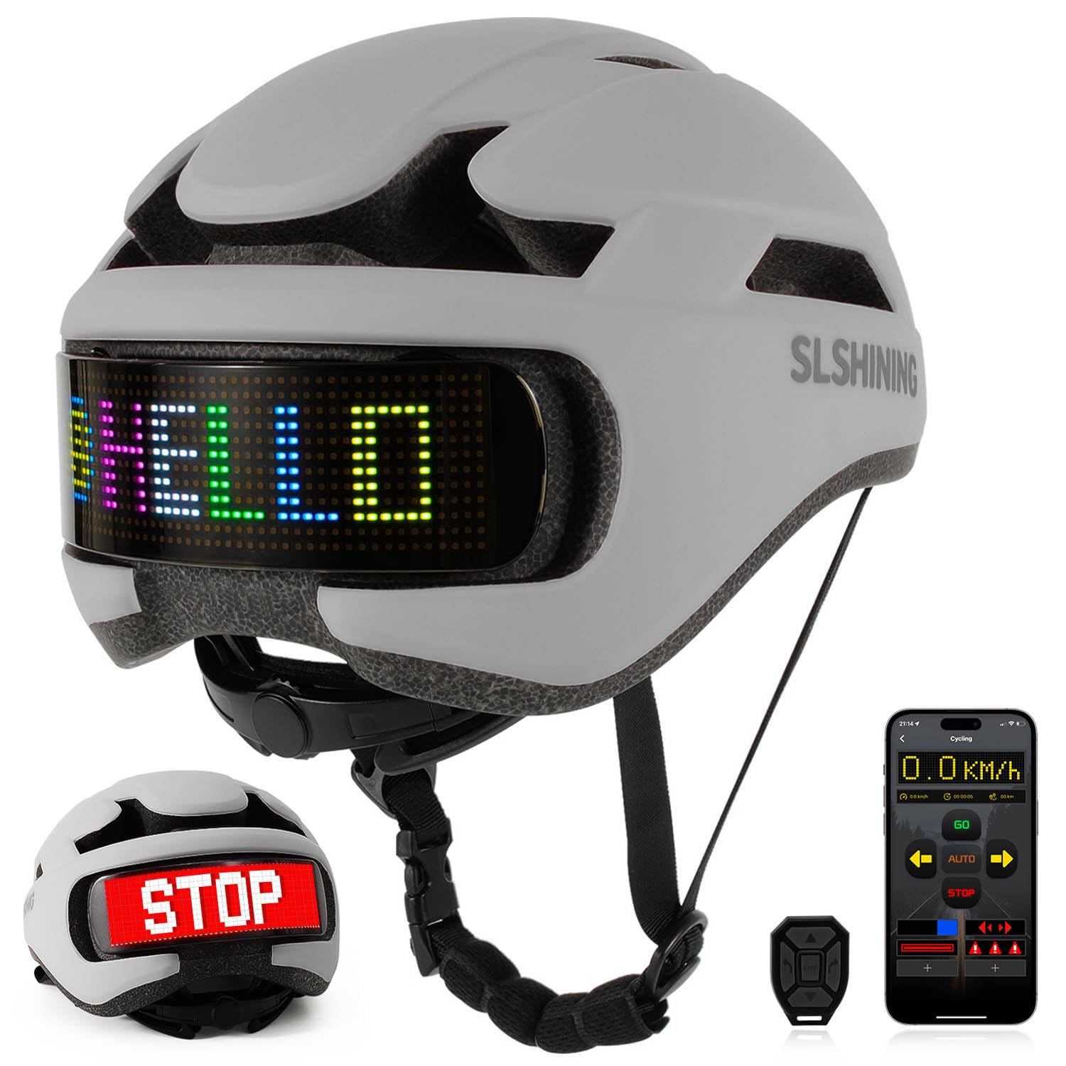 Smart Bike Helmet,Bicycle Helmet for Adults Teens with Personalized LED Lights,DIY Helmet with APP and Remote Control.(Men/Women)