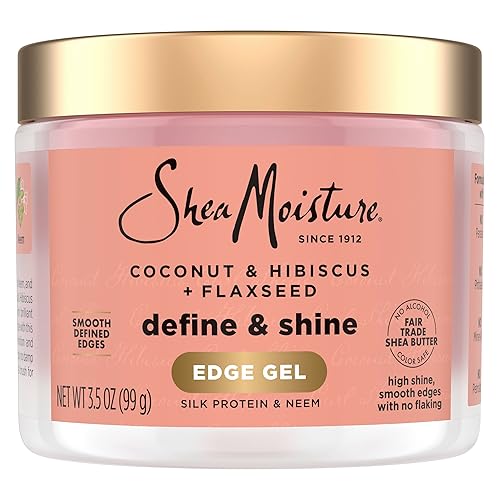 Miniatura 1 de Shea Moisture Define & Shine Edge Gel + linaza de coco e hibisco mantiene y controla los bordes todo el día impregnado con glicerina, aceite de coco