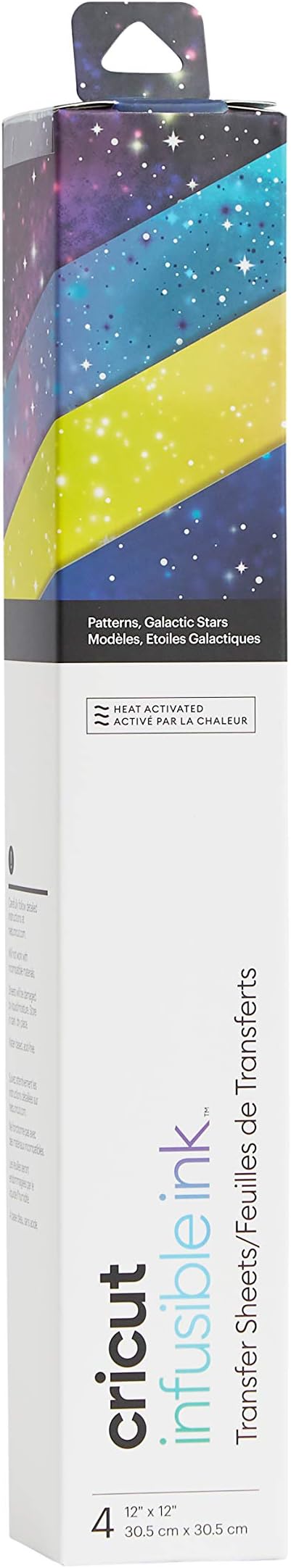 Cricut – Lot de 4 Feuilles de Transfert Infusible Ink Motif Galactic Stars (étoiles galactiques) - 2007508