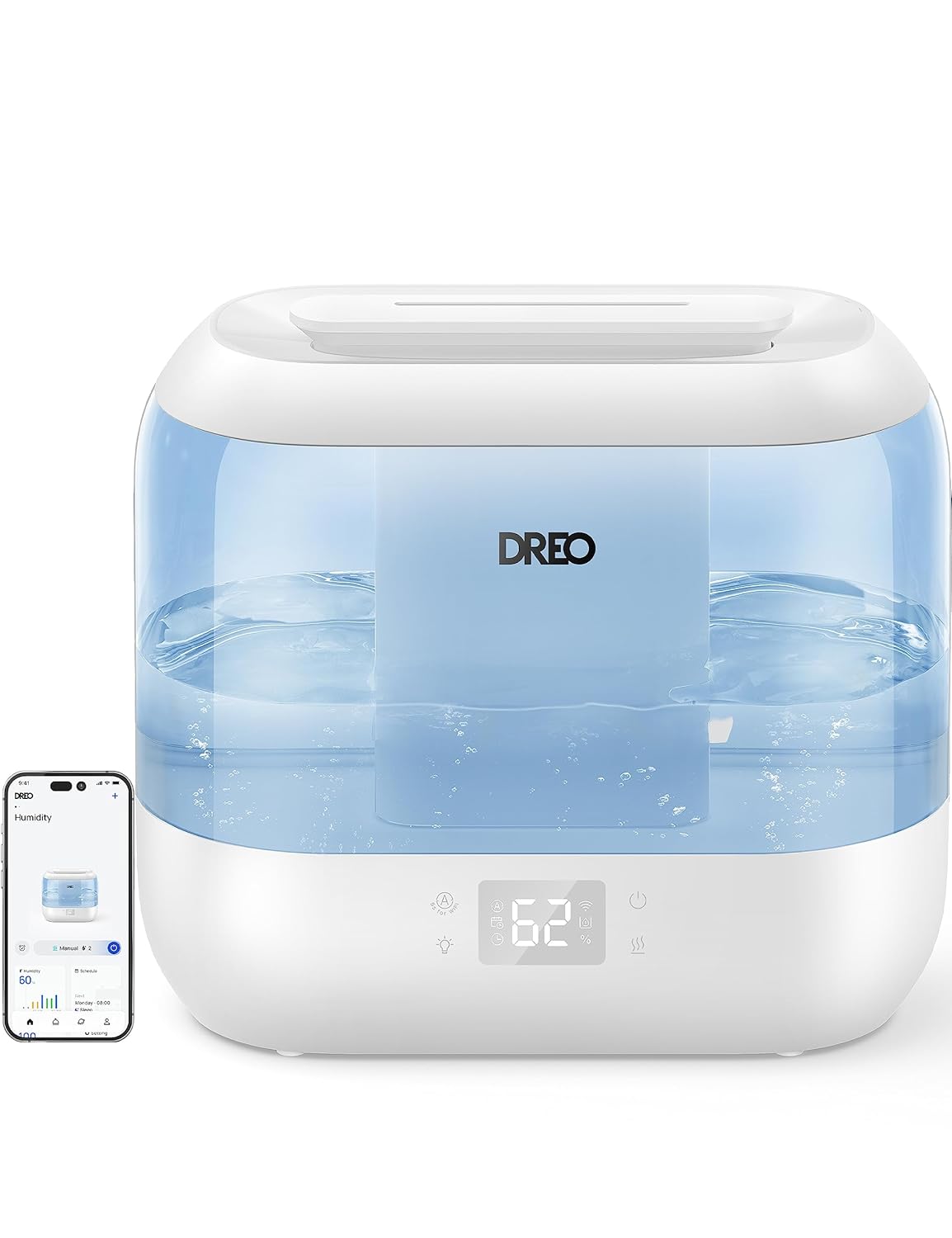 Humidifiers for Bedroom - Dreo Quiet 4L Water Tank Cool Mist Top Fill Essential Oil Diffuser for Home