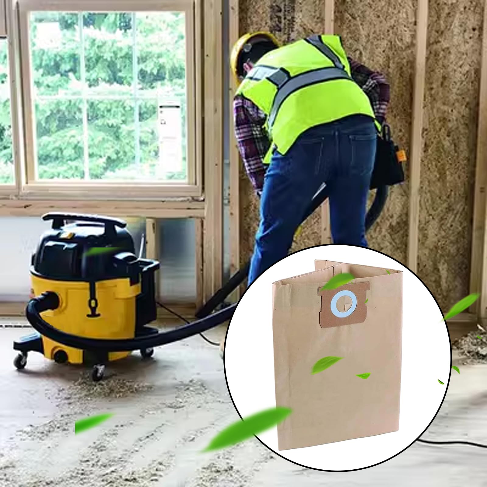 KEEPOW Lot De 6 Sacs D'aspirateur Pour Aspirateurs Dewalt De 20 à 37 Litres - Compatibles Avec Dewalt DXV06P, DXV09P, DXV10P, DXV09PA, DXV10PL, DXV10S, DXV10SA, DXV10SB