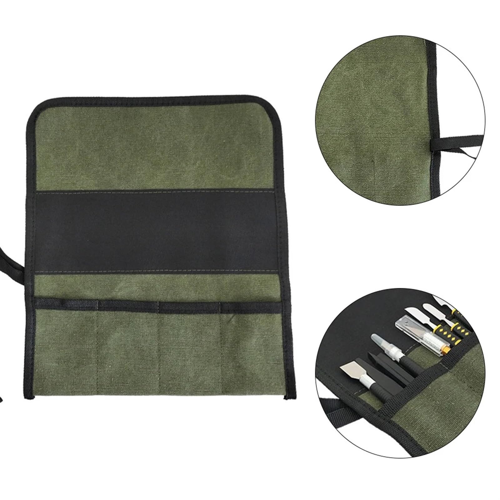 Bolsa De Herramientas Enrollable Tela Oxford Gris 33x27cm
