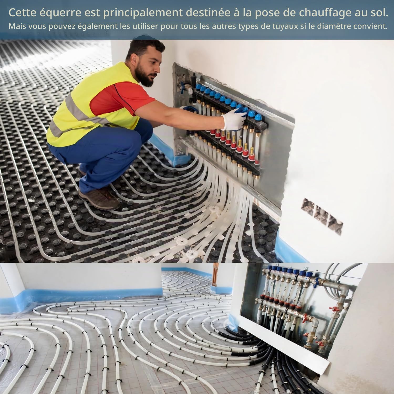 Équerres pour chauffage par le sol coude de guidage de tuyau 22pcs équerre coude de déviation Diamètre intérieur environ 20 mm pour diamètre de tuyau 16-18 mm (22pcs, 16-18 mm)