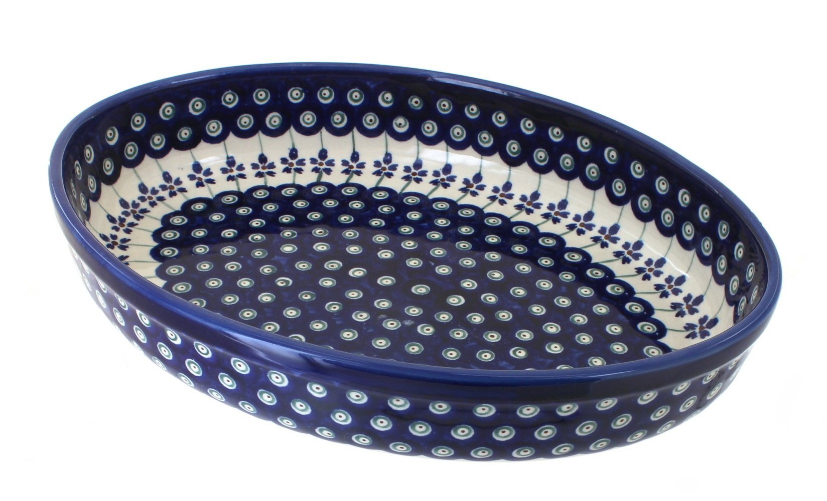 Plat en céramique ovale 23x31 cm Bunzlauer Keramik Motif 166a