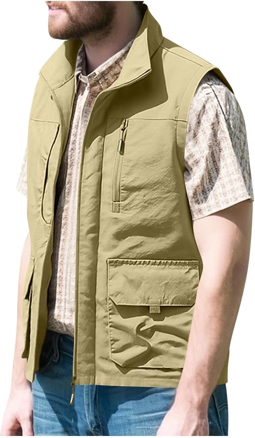 Mens Vests Casual Lightweight Summer Outdoor Travel Outwear Hiking