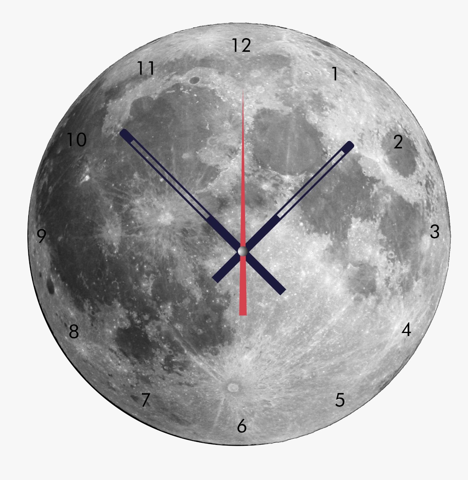 Full Moon Wall Clock, 9 Inch Diameter,-image-1