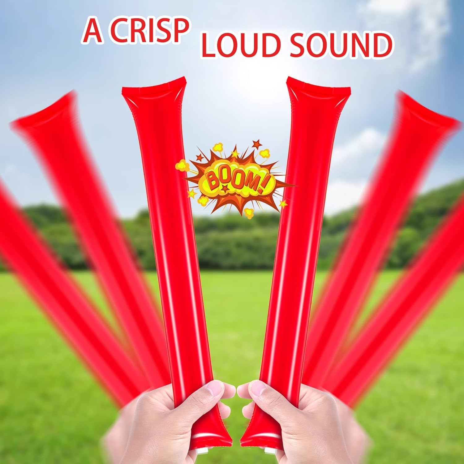 Squeaky Inflatable Sticks 100-piece Inflatable Cheer Noise Makers For Sports Thunder Sticks Bulk ...