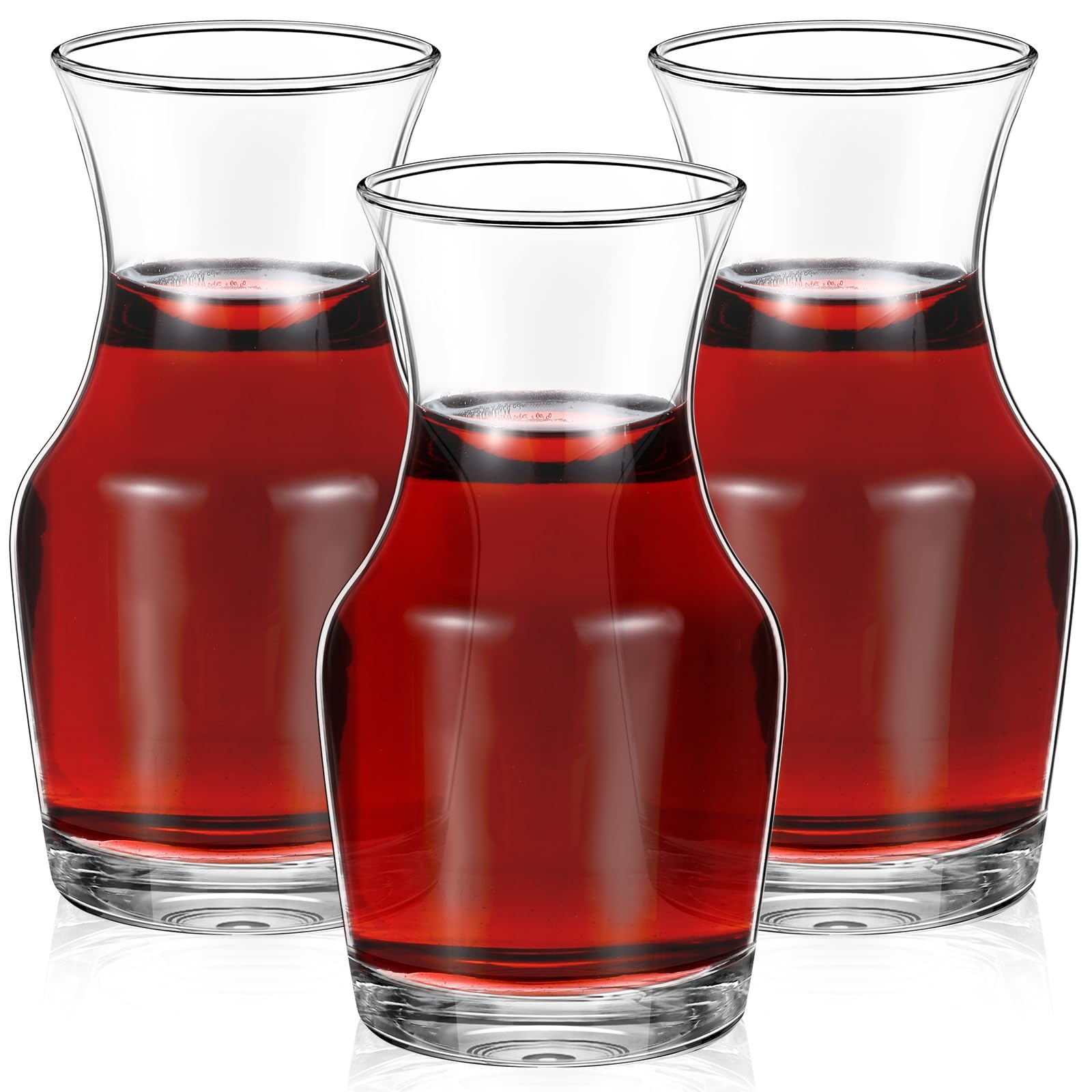Remagr 3 Pack Wine Carafes Glass Small Single Serving Decanter,6.5 oz