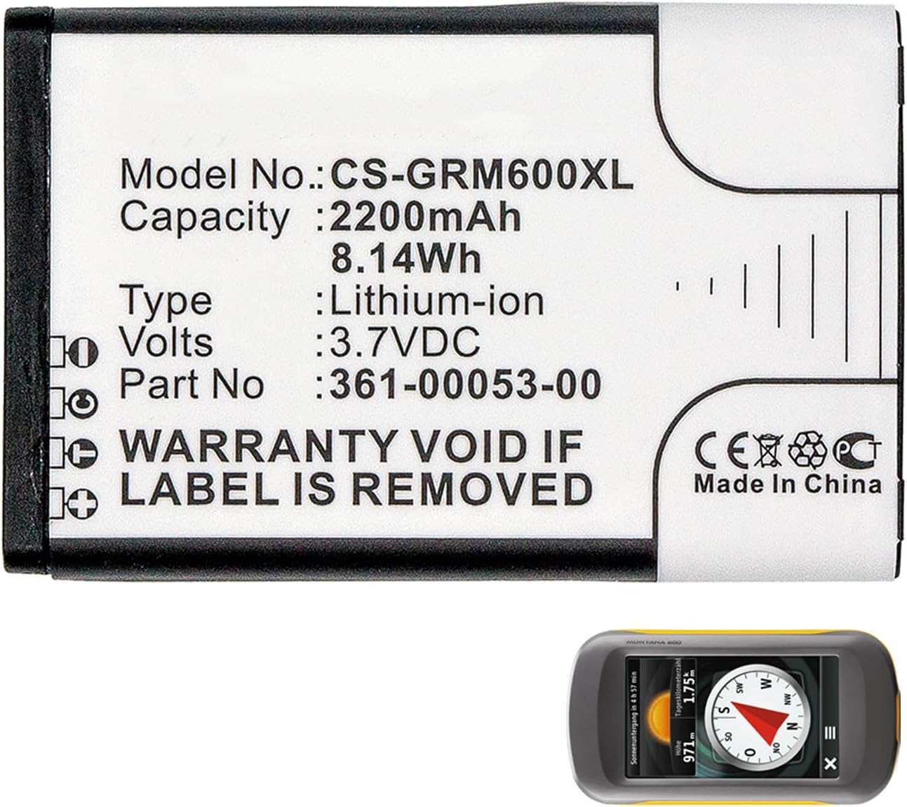 ALLC Replacement Battery for Garmin Alpha 200/Alpha 200i/Alpha 300/Alpha 300i/Montana 600/Montana 600T/Montana 600t Camo/Montana 650/Montana 650T/Montana 680/Montana 680T/Monterra,2200mAh