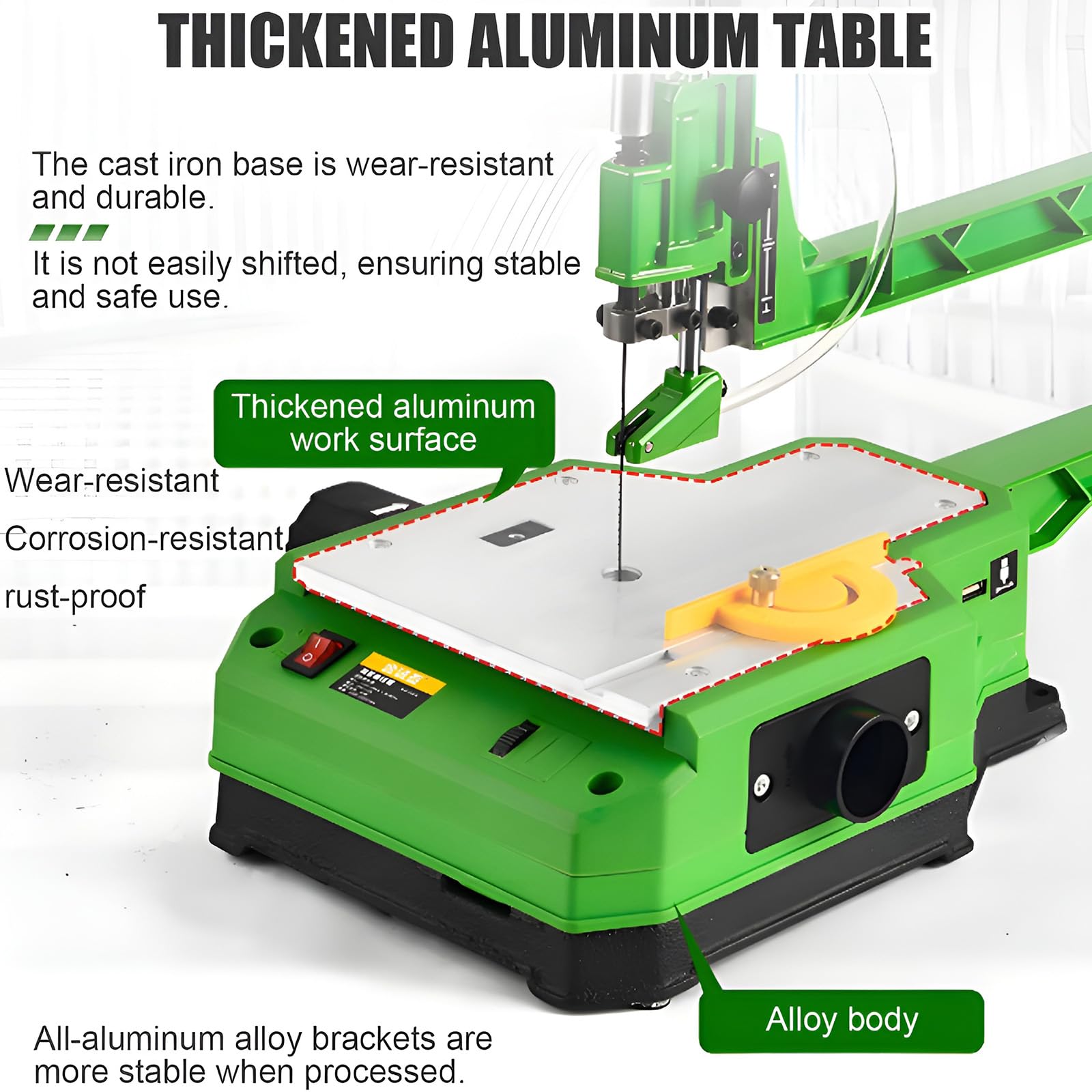 Sierra De Vaivén De Velocidad Variable Con Capacidad De 45 Mm, Sierra Eléctrica Para Trabajos En Madera Con Luz Led Y Soplador De Polvo, Para Talla De Madera Y Proyectos De Bricolaje 26-saw