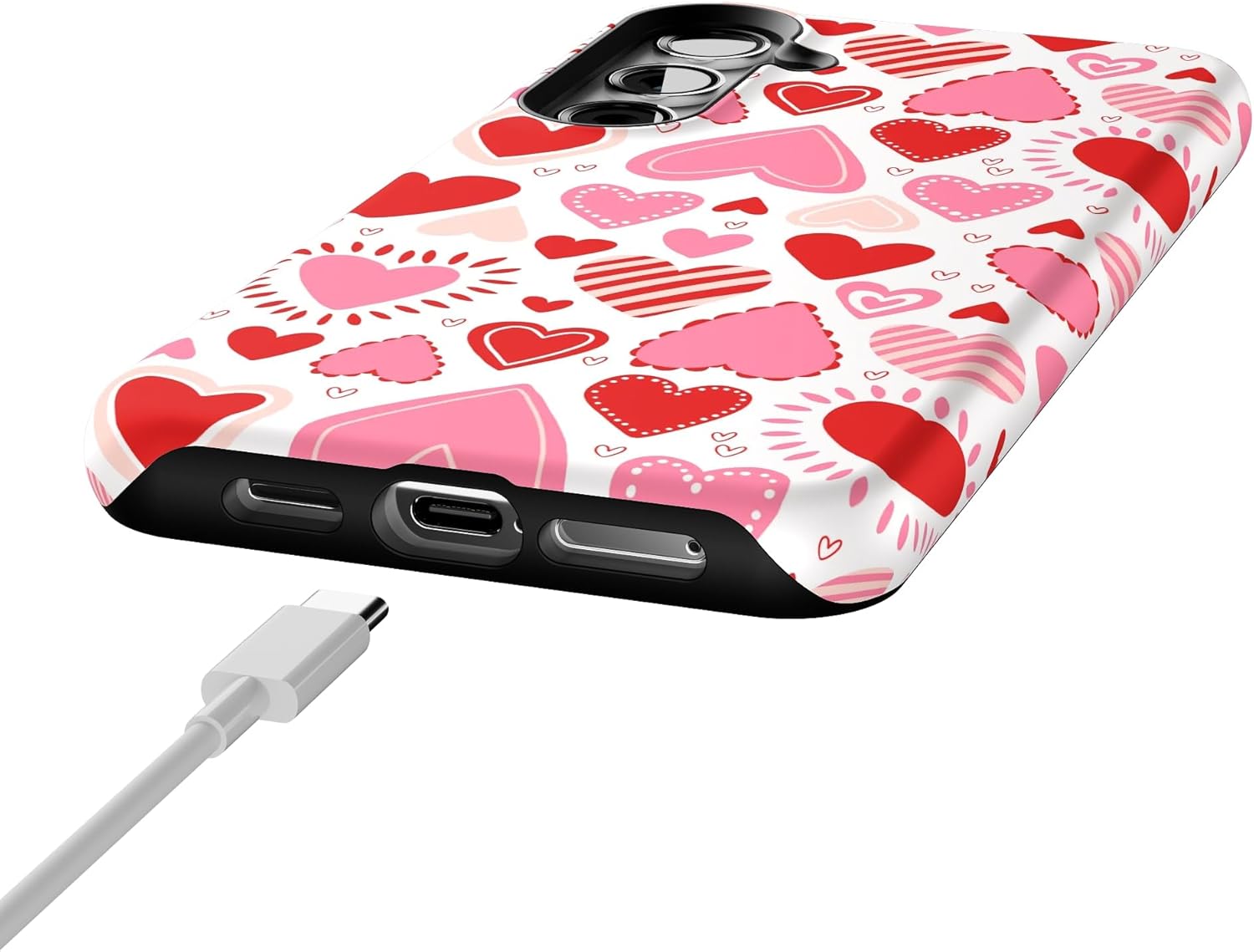 Casely Galaxy S24 Plus Case | Love Struck | Heart Stickers | Essential Slim Dual-Layer Protective Design