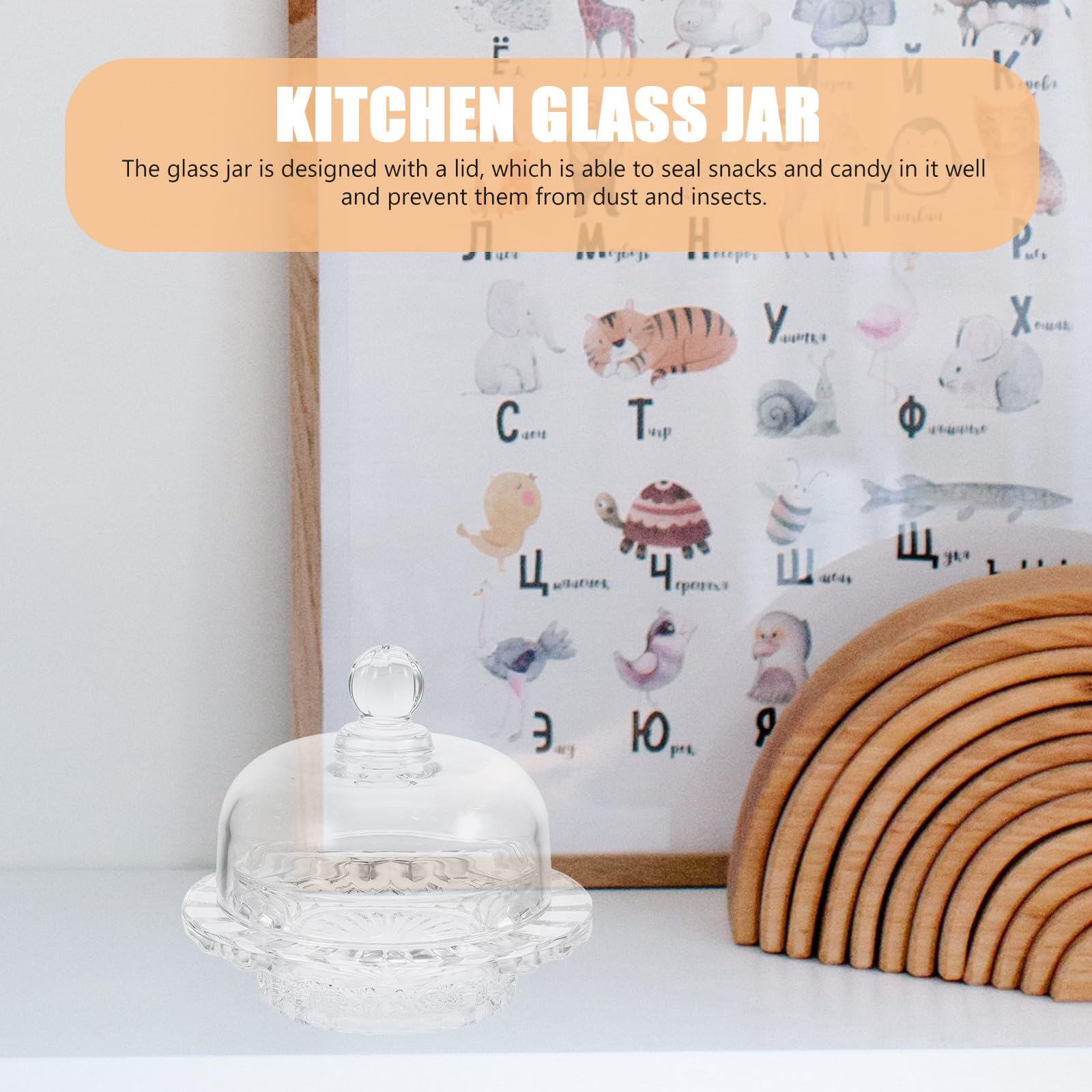 Tarro de Cristal Pequeño con Tapa Hermética Recipiente Transparente para Dulces y Aperitivos Bote Multifuncional para Almacenar Alimentos Secos Cocina y Hogar Vidrio Resistente