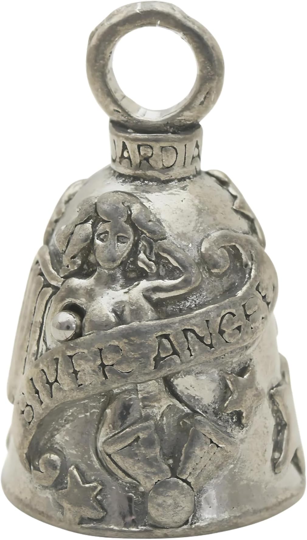 Guardian Bell 幸運のベル キーリング&ブラックギフトバッグ付き | オートバイベル | ピューター | 幸運のギフト | バイクベル | アメリカ製