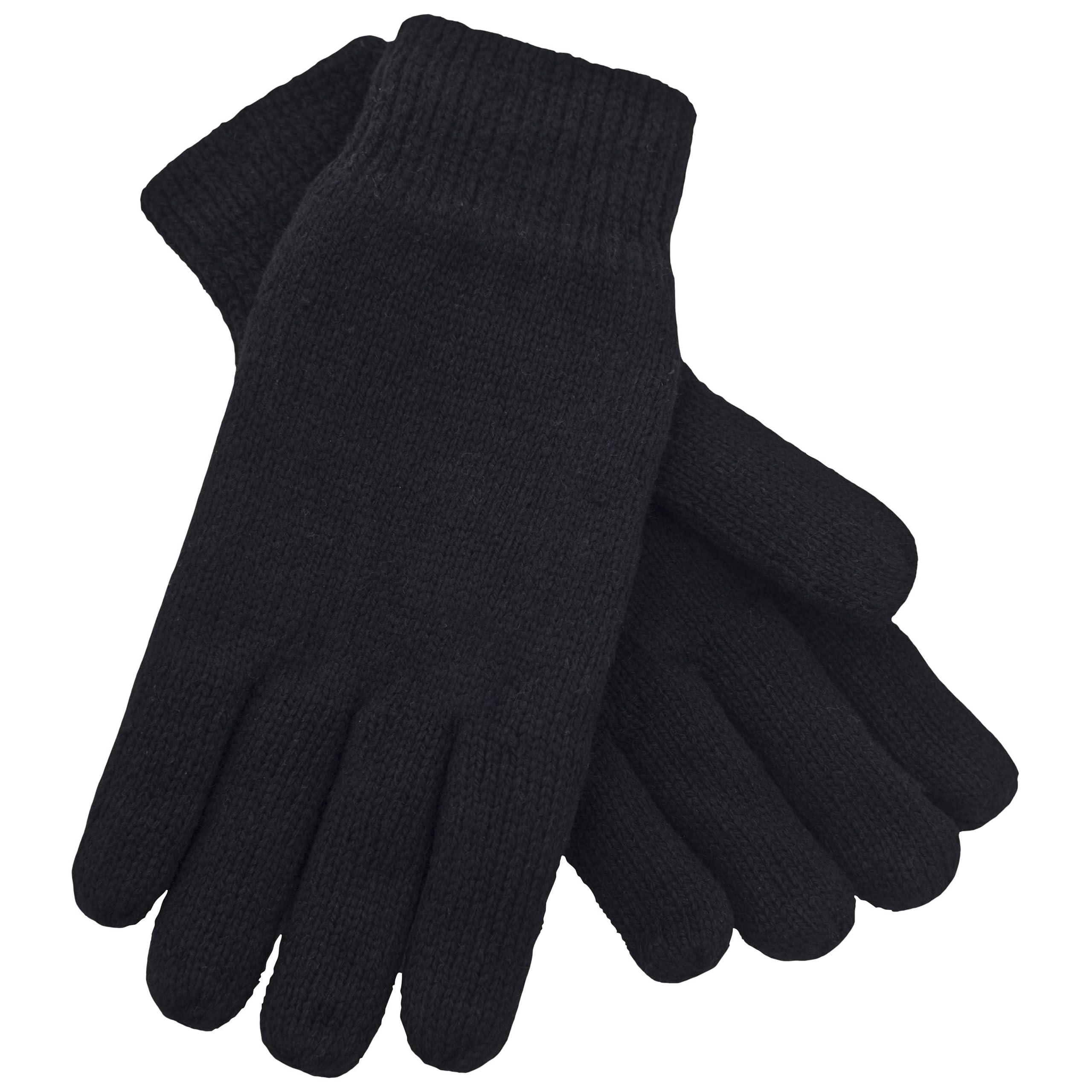 Trespass Men's Black Gloves Winter Knitted Thinsulate Gloves For Hiking Bargo
