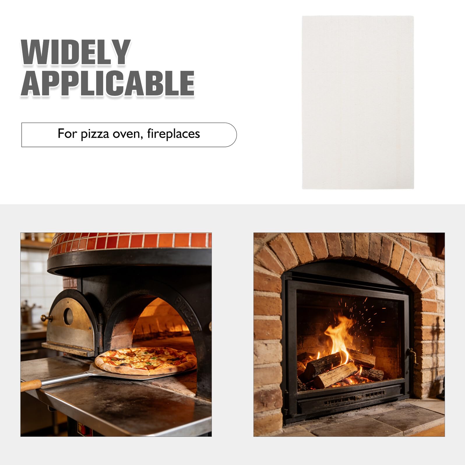 SHERCHPRY Panneau Isolant Thermique en Fibre Céramique Blanc, Résistant à L'usure la Corrosion, pour Poêles à Bois et Applications de Cuisson Domestique