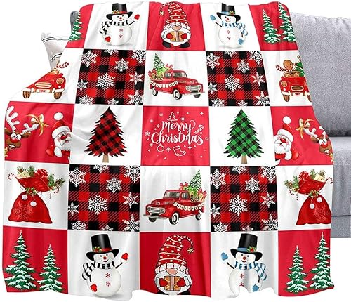 Vista 79 de LUVIVIHOME Manta de Feliz Navidad, bolas de Navidad azules doradas, manta de invierno con copos de nieve, manta individual, acogedora manta cálida
