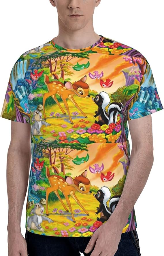 Amazon Co Jp メンズtシャツ メンズ 服 半袖 丸首 ディズニー バンビ 1 インナーシャツ 吸汗速乾 快適 春 夏 秋 冬男女兼用 夏服 Tシャツ カジュアル ジャージ ファッション