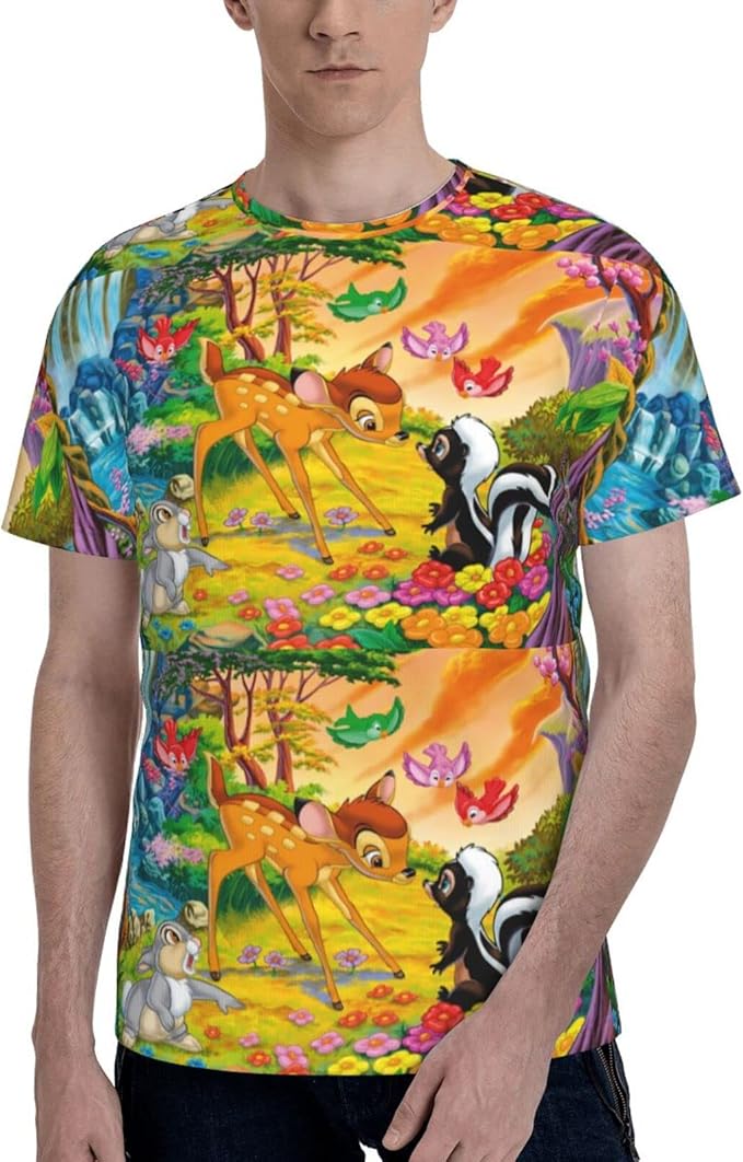 Amazon Co Jp メンズtシャツ メンズ 服 半袖 丸首 ディズニー バンビ 1 インナーシャツ 吸汗速乾 快適 春 夏 秋 冬男女兼用 夏服 Tシャツ カジュアル ジャージ ファッション