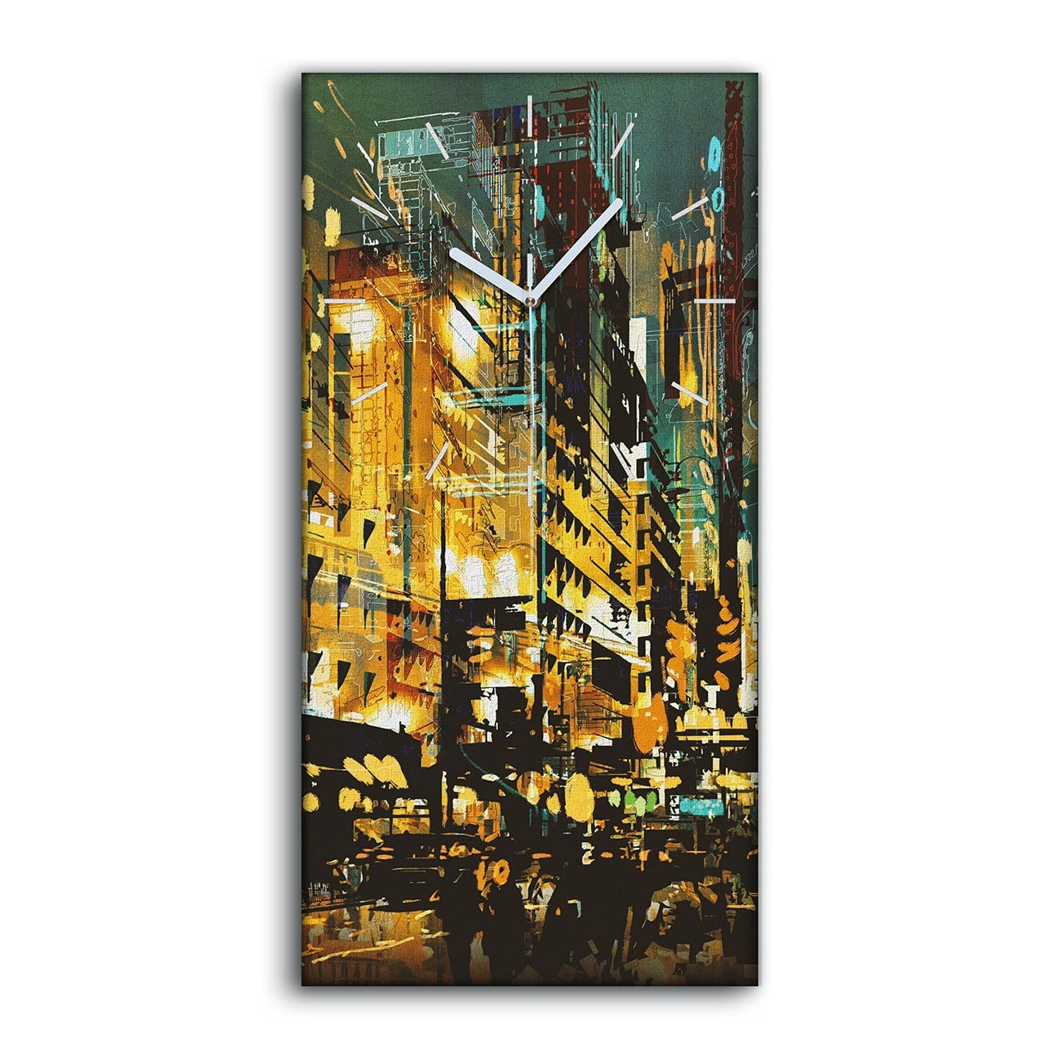 Horloge sur toile silencieuse pour un salon moderne au décor urbain