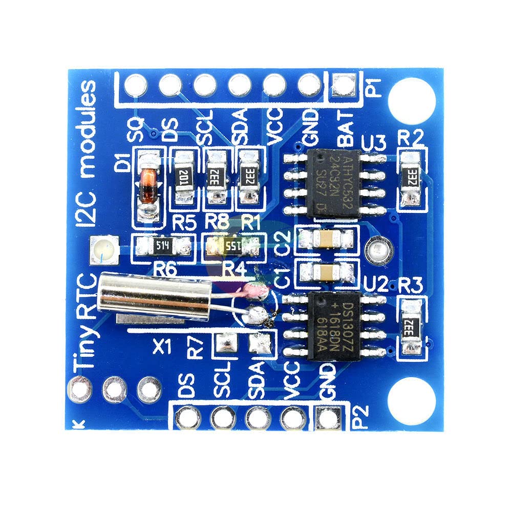 Rtc Arduino DS1307 Real Time Clock Module With Battery - I2C RTC For ...