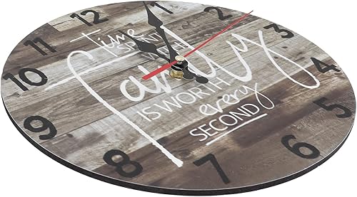 TOPINCN Reloj de pared redondo American Business Mute Decoración decorativa Reloj de pared de madera Ornamento Retro Círculo Antiguo Circular