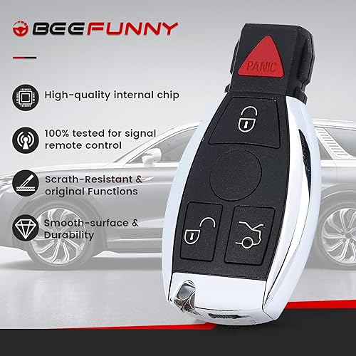 Miniatura 6 de Beefunny 315MHz Smart 3+1 4 botón de reemplazo remoto llavero para Mercedes-Benz Soporte NEC y BGA 2000-2014, 705 Moto (2)