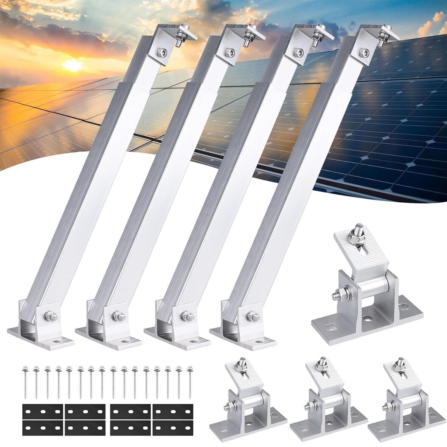 Fixation panneau solaire réglable 0-60° pour optimiser votre rendement sur toit plat