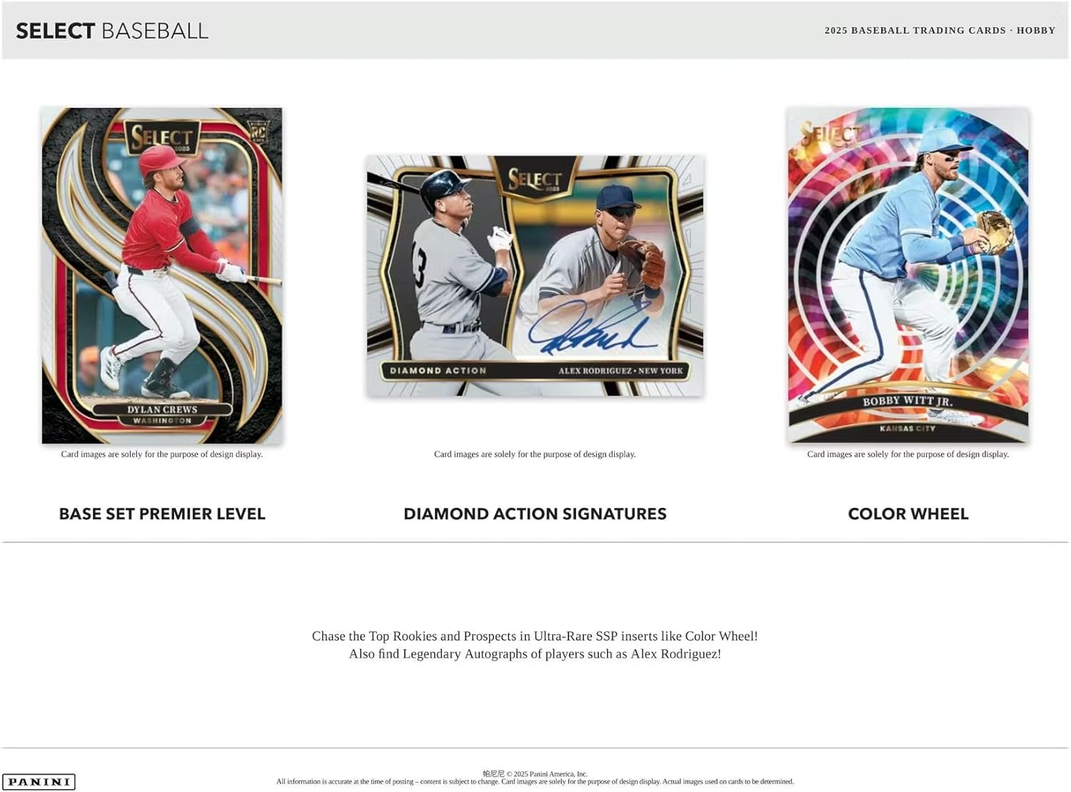 2025 Panini Select Baseball Hobby Trading Card Box (3 Autograph or Memorabilia Cards Per Box)