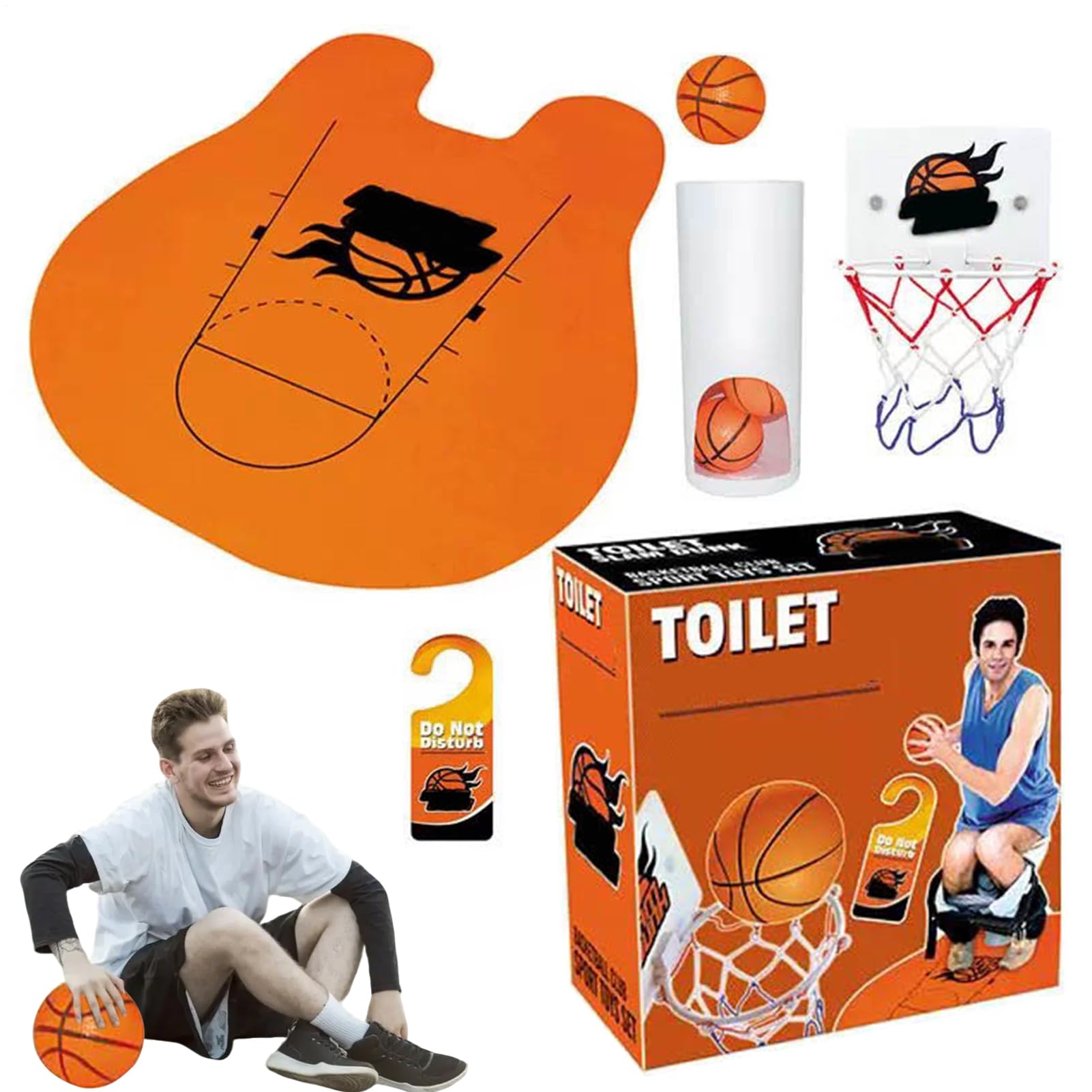 Panier de Basket-Ball pour WC - Ensemble de Basket-Ball pour Salle de Bain, Jeu interactif avec balles, Mini Panier de Bain pour, Jouet Sportif éducatif | Jeu avec Cerceau pour
