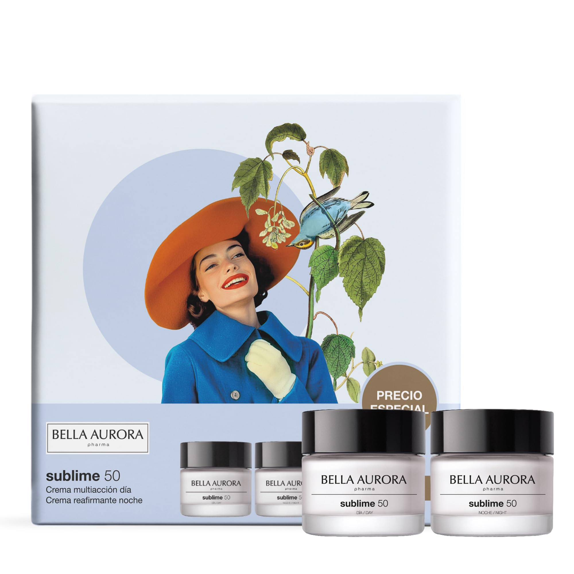 BELLA AURORA - Pack Sublime 50, Crema Multiacción Día 50ml + Crema Reafirmanete Noche 50ml, Tratamiento Antiedad, +50 Años, Efecto Lifting, Unifica Tono y Aporta Luminosidad, Cuidado Intensivo