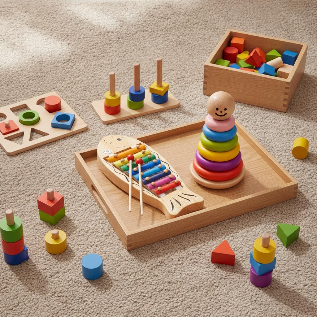 Gioco Impilabile in Legno Educativo
