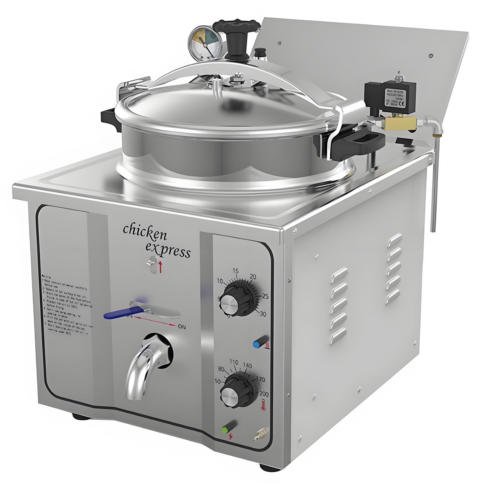 AYCDL High Pressure Fryer, 3000W Electric Countertop Cooking Machine, Stainless Steel Deep Frying Equipment for Commercial Kitchen