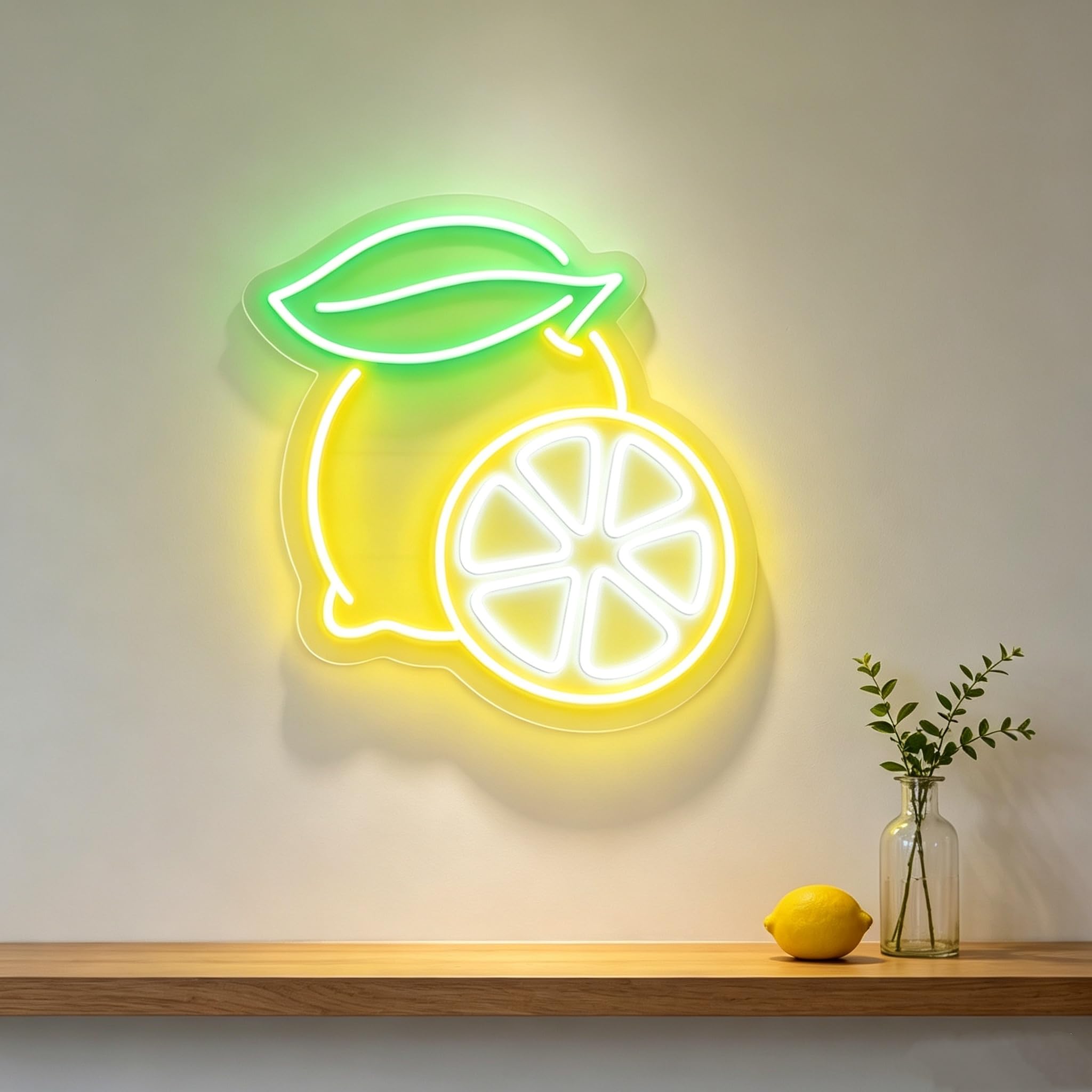 Lemon Neon Sign Dimmable Fruit LED Neon Light Sign for Wall Decor