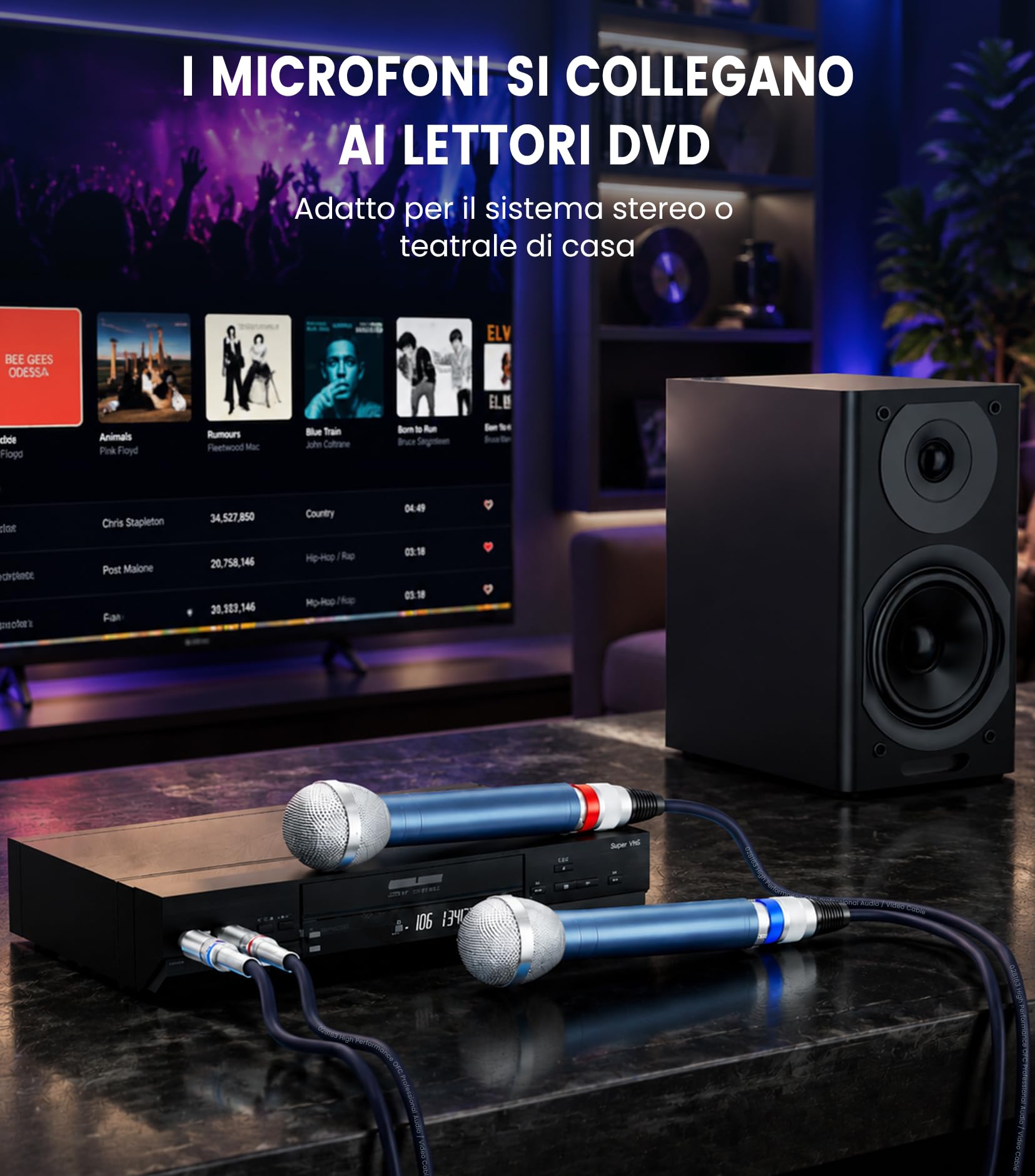Tisino, cavi stereo audio HiFi, a due uscite, 1,5 m, 2 femmina XLR, 2 maschio RCA, cavo audio