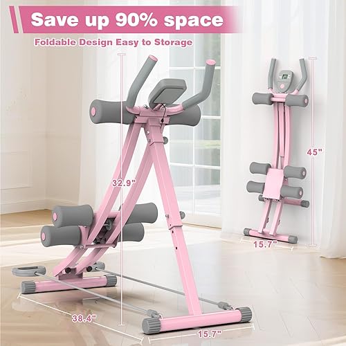 Vista 31 de Ab Workout Equipment, Ab Machine for Women, Adjustable Core Abdominal Exercise Fitness Equipment, Foldable Waist Trainer Ab Crunch Home Gym Systems