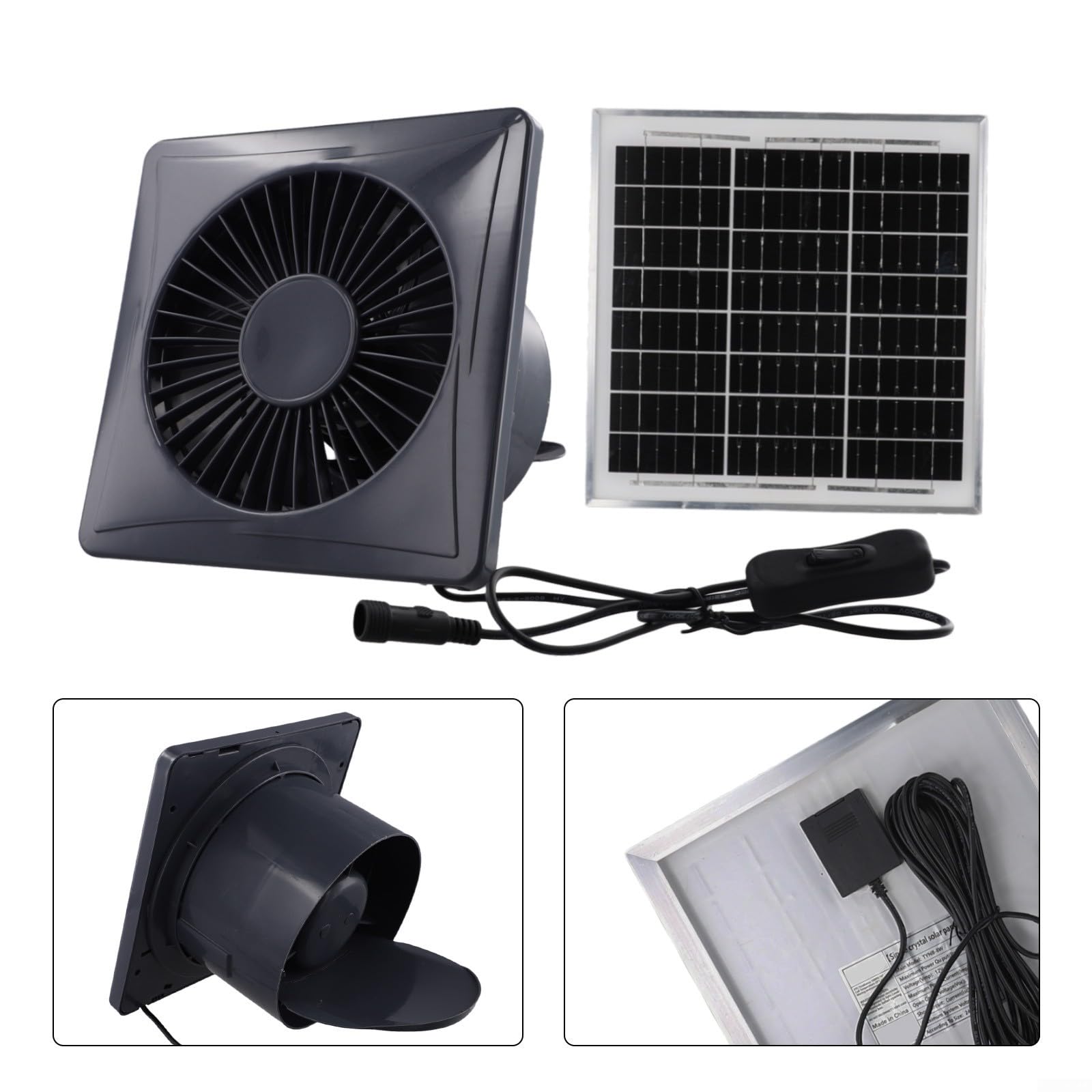 Extractor de Aire Solar 4 Pulgadas Ventilación Silenciosa(6 inch)