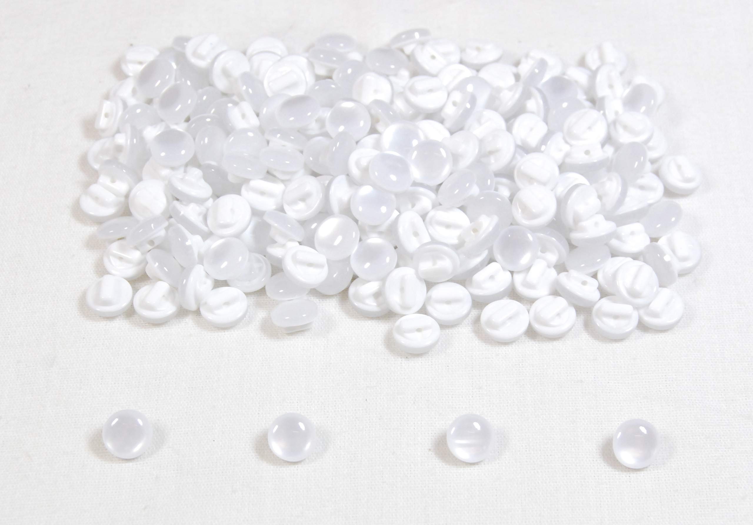 celloexpress Pearlised Mushroom Buttons - 10mm - for Sewing & Crafting (White, Pack of 100)